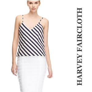 HARVEY FAIRCLOTH NWT Navy and Ivory Striped Tank Top Size 8